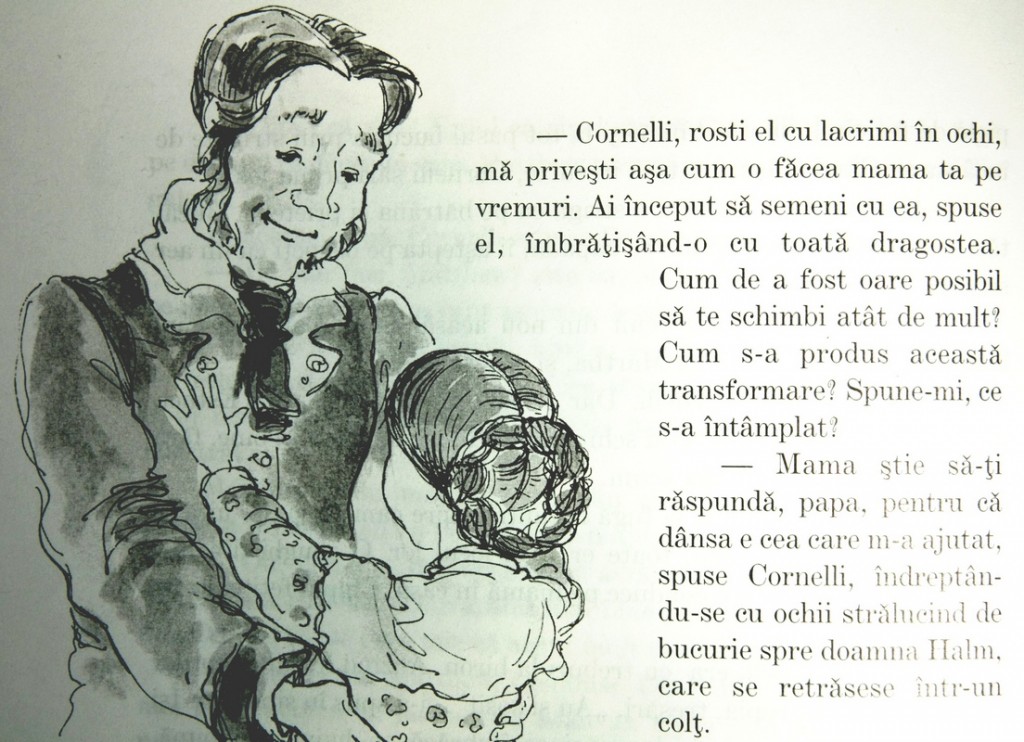 Pagină din carte. Ilustraţie de Cornelia Moldovan. (foto @)